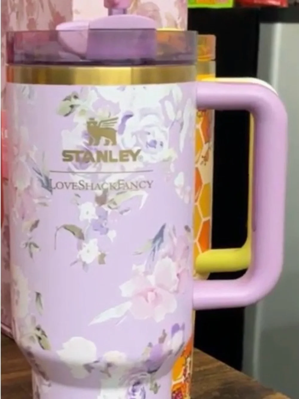 New!  Original Stanley Pink Floral Gift Box with Blue Ribbon - Picture 5 of 5